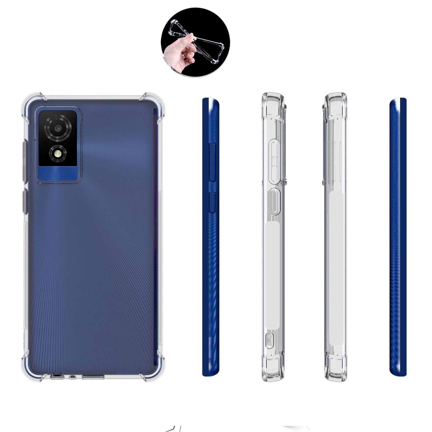 For TCL 501 TPU Case Transparent Drop-proof Protective Phone Cover For TCL 501 TPU Case Transparent Drop-proof Protective Phone Cover